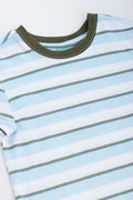 Blue Striped Short Sleeve T-Shirt (1)
