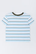 Blue Striped Short Sleeve T-Shirt (2)