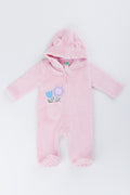 Pink Floral Sherpa Baby Jumpsuit