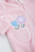 Pink Floral Sherpa Baby Jumpsuit (1)