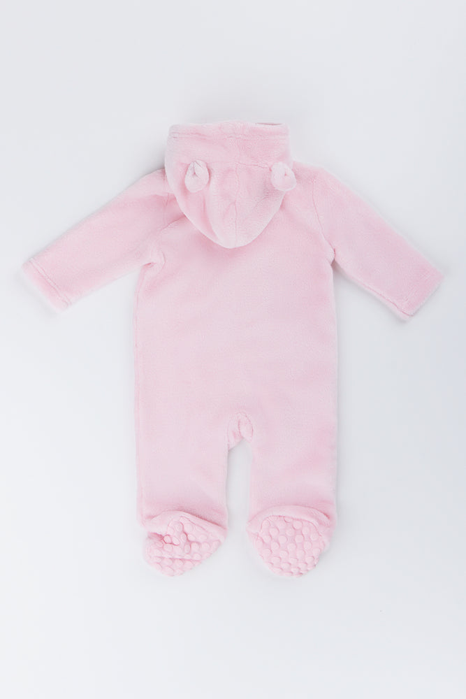 Pink Floral Sherpa Baby Jumpsuit (3)