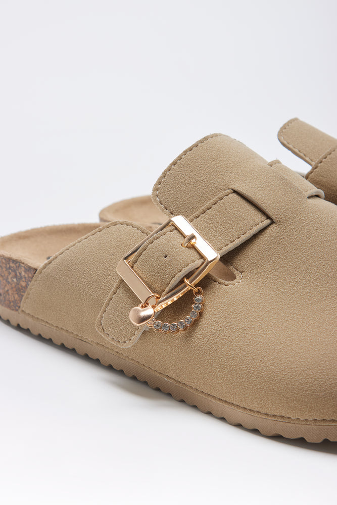 Beige Mule With Embellished Buckle (2)