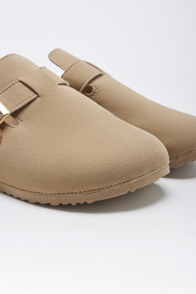 Beige Mule With Embellished Buckle (3)