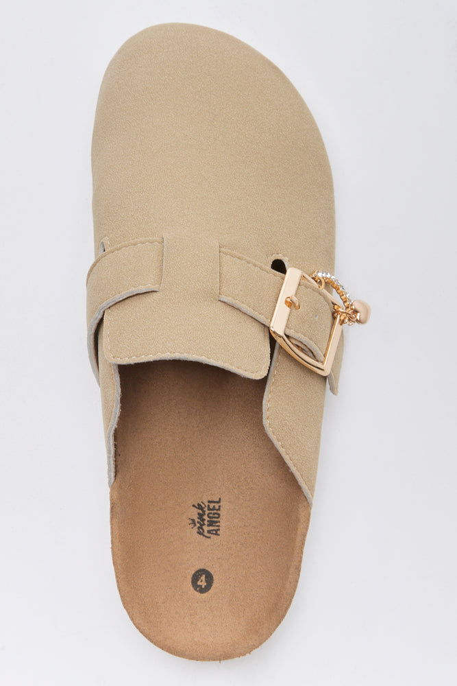 Beige Mule With Embellished Buckle (4)