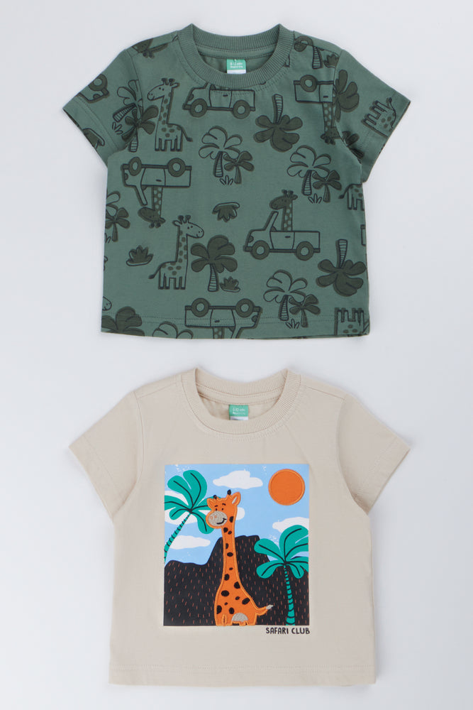 2 Pack Safari Giraffe T-Shirts