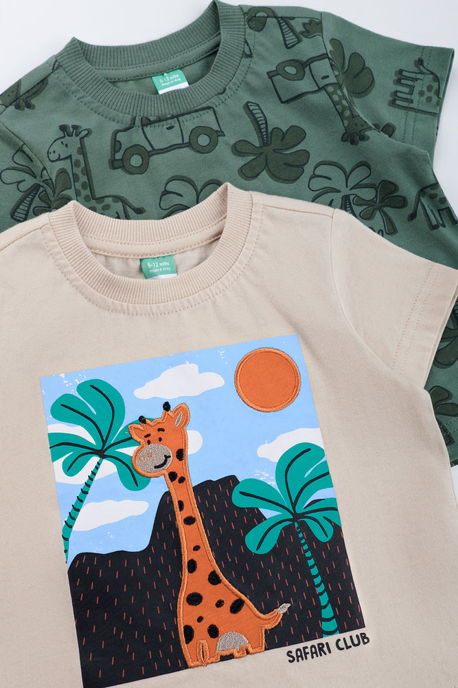 2 Pack Safari Giraffe T-Shirts (1)