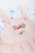 Coral Strawberry Print Dungaree Set (1)