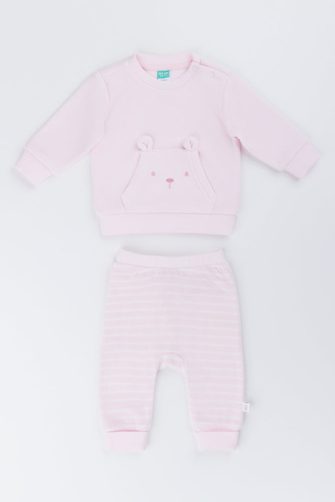 Pink Bear Fleece 2 Piece Set