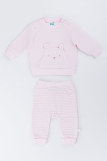 Pink Bear Fleece 2 Piece Set