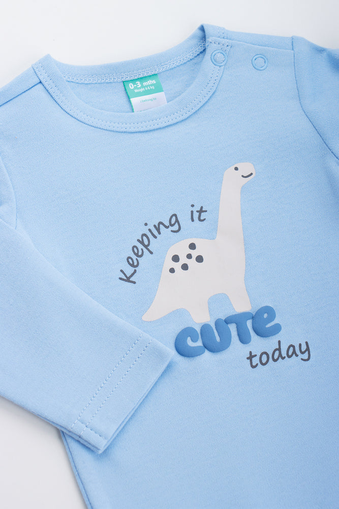 Blue Dinosaur 3 Piece Baby Set (1)