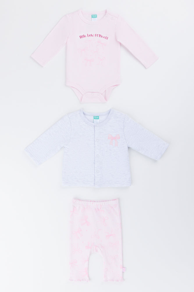 Pink Bow Print 3 Piece Set (4)