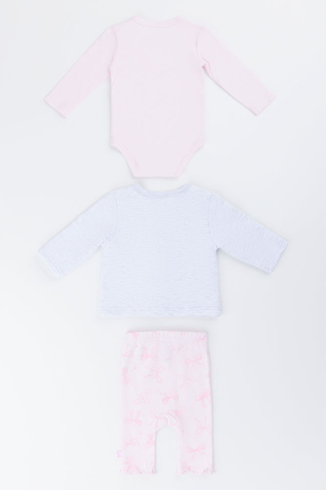 Pink Bow Print 3 Piece Set (5)