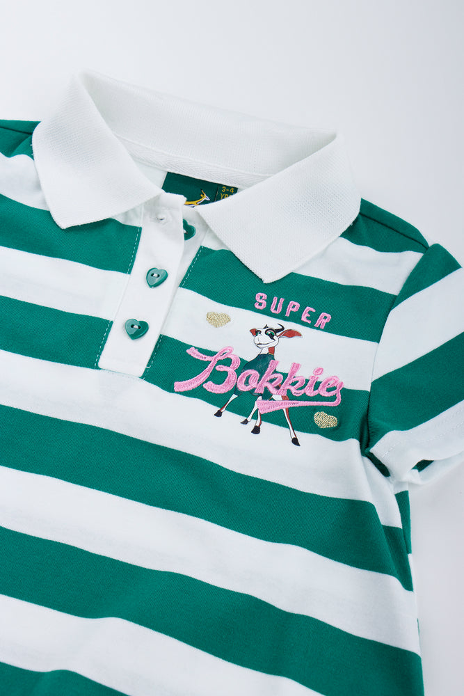 Green Striped Bokkie Polo Dress (1)