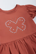 Rust Butterfly Peplum T-Shirt (1)
