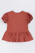 Rust Butterfly Peplum T-Shirt (2)