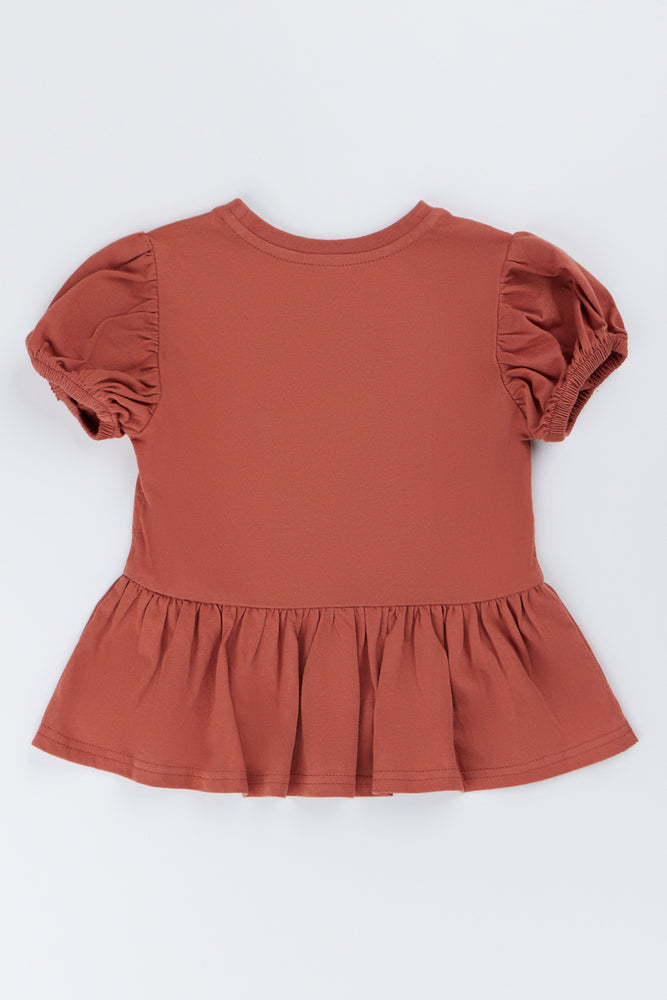 Rust Butterfly Peplum T-Shirt (2)