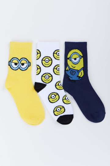 Minions Character 3 Pack Socks