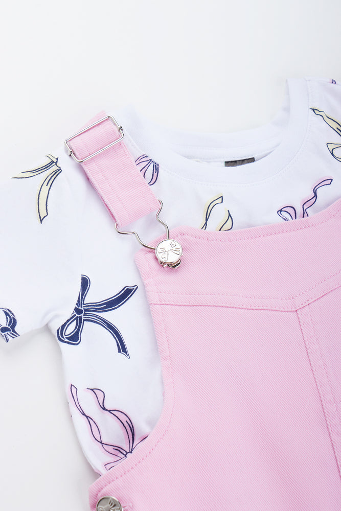 Pink Bow Print Pinni Set (1)