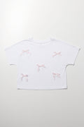 White Bow Detail Boxy T-Shirt
