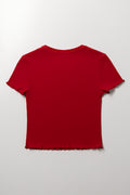 Red Printed Dog Baby Tee (2)