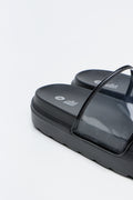 Chunky Black Vinyl Slide Sandals (3)