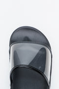 Chunky Black Vinyl Slide Sandals (4)