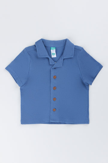 Blue Collared Knit Shirt