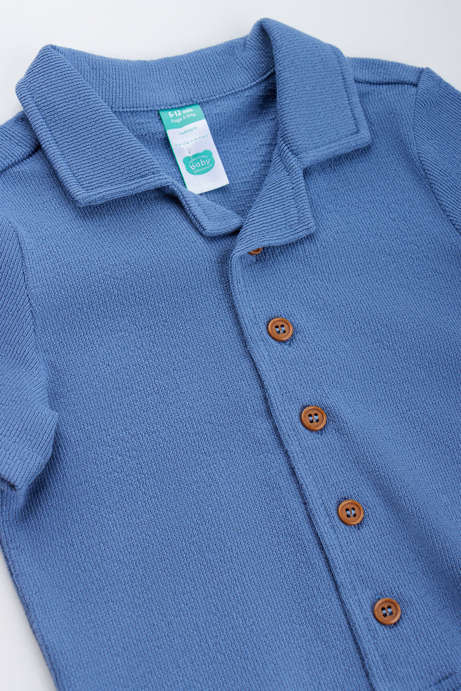 Blue Collared Knit Shirt (1)