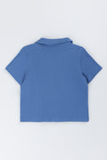 Blue Collared Knit Shirt (2)
