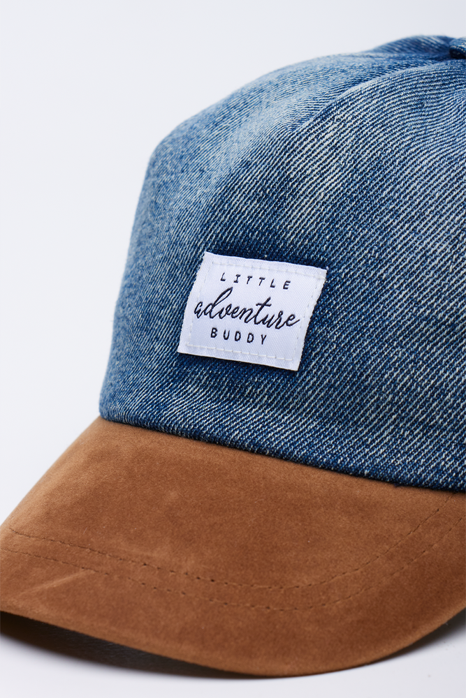 Light Blue Denim Peak Cap (1)