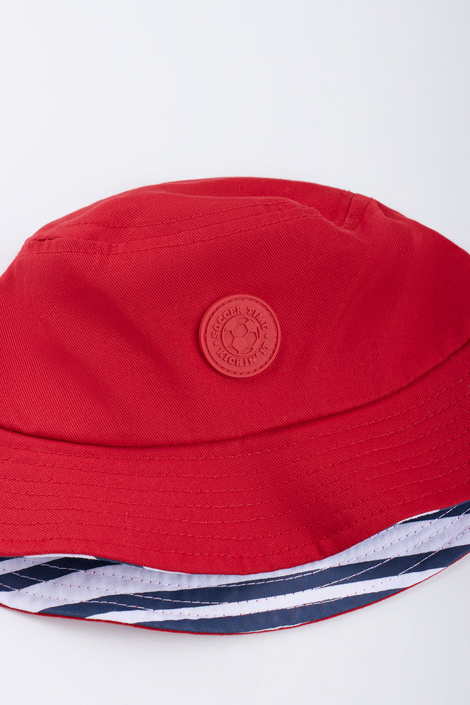 Classic Red Cotton Bucket Hat (1)