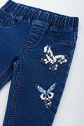 Sequin Butterfly Blue Jegging Pants (1)