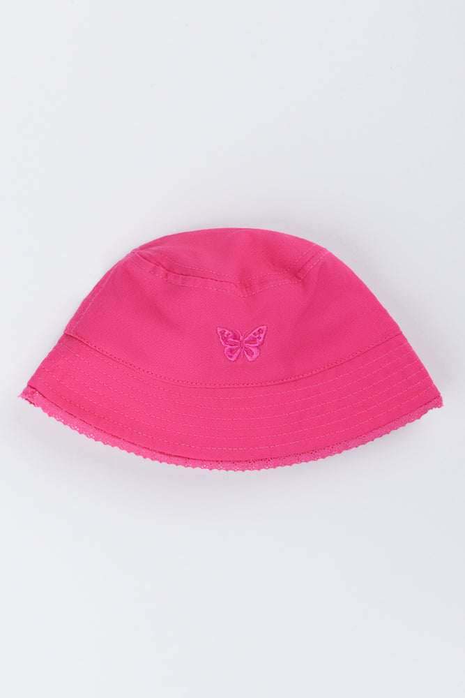 Bright Cerise Butterfly Bucket Hat