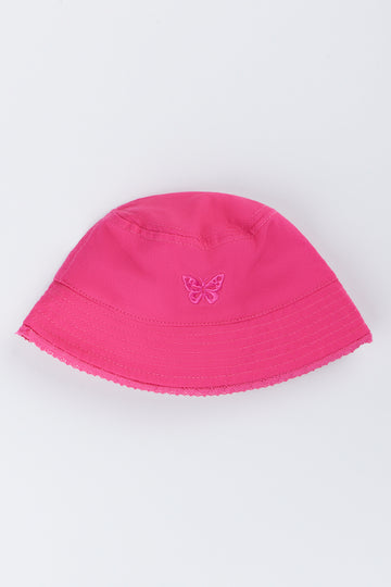 Bright Cerise Butterfly Bucket Hat