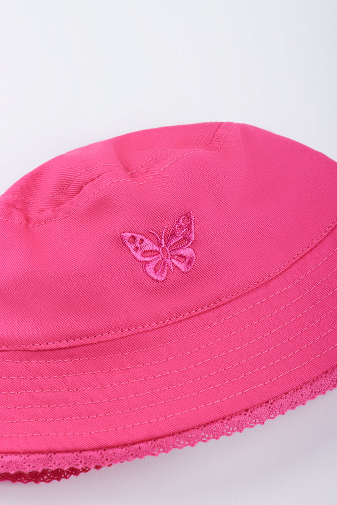 Bright Cerise Butterfly Bucket Hat (1)