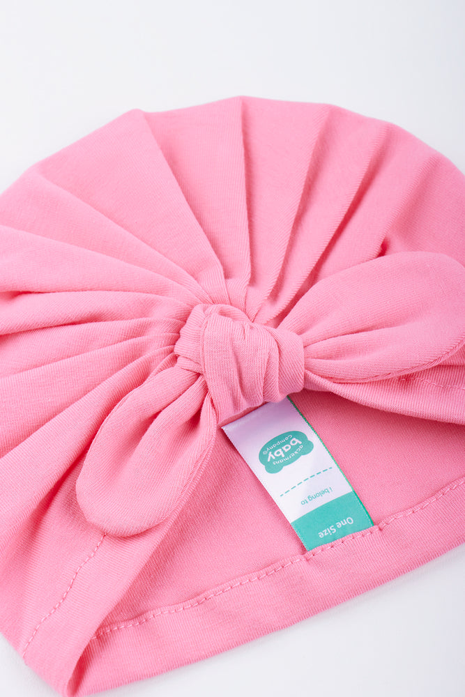 Coral Pink Turban Hat (1)