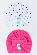Cerise and White Spot Turbans
