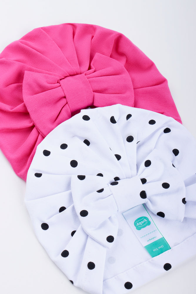 Cerise and White Spot Turbans (1)