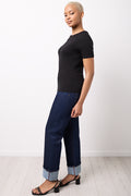 Black Fitted Short Sleeve Crewneck T-Shirt (1)