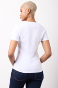 White Short Sleeve Fitted Crewneck T-Shirt (2)