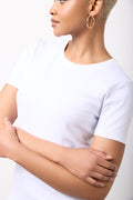 White Short Sleeve Fitted Crewneck T-Shirt (3)