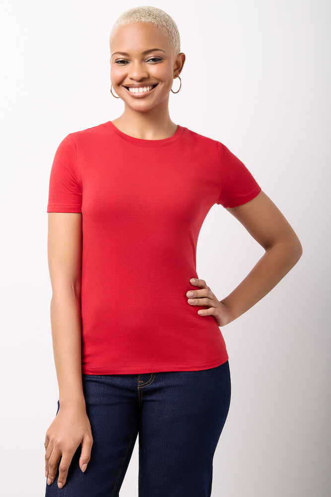 Red Short Sleeve Crewneck T-Shirt