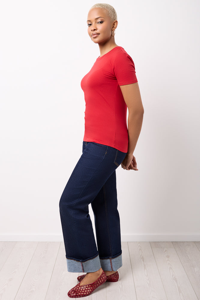 Red Short Sleeve Crewneck T-Shirt (1)
