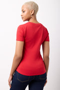 Red Short Sleeve Crewneck T-Shirt (2)