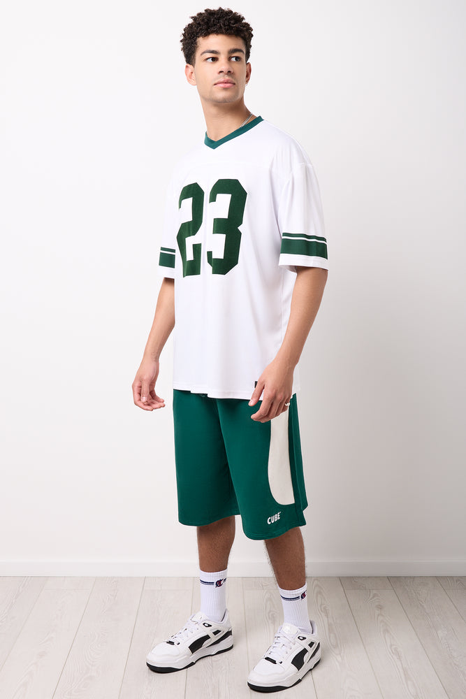 Oversized V-Neck Graphic T-Shirt (1)