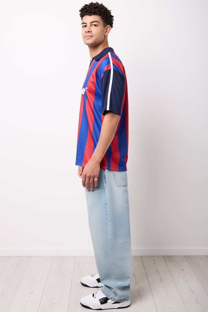 Blue Red Striped Soccer T-Shirt (1)