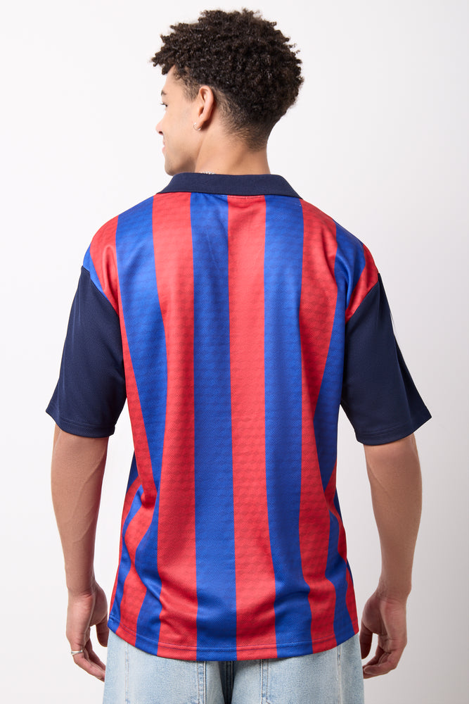 Blue Red Striped Soccer T-Shirt (2)