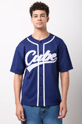Blue Button Up Baseball Shirt