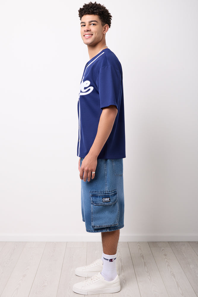 Blue Button Up Baseball Shirt (1)