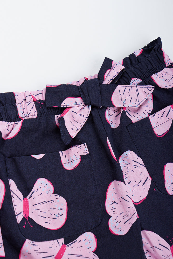 Butterfly Print Woven Shorts (1)